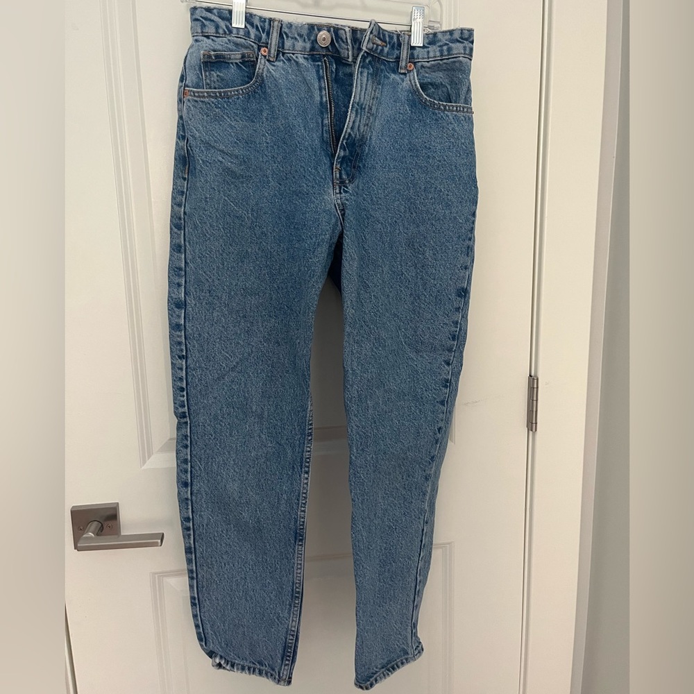ZARA High Waisted Straight Leg Jeans